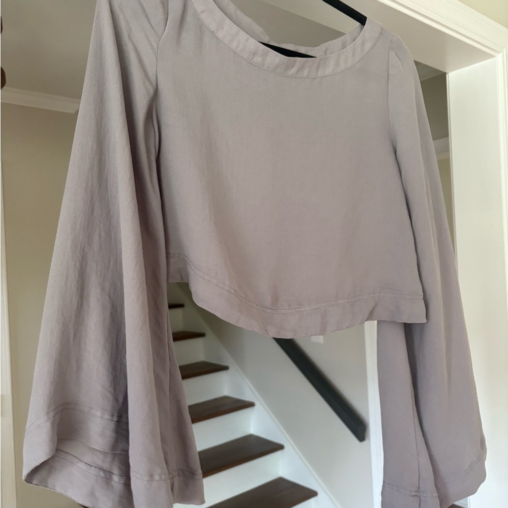 Free People Dusty Lilac Boat Neck Blouse XS